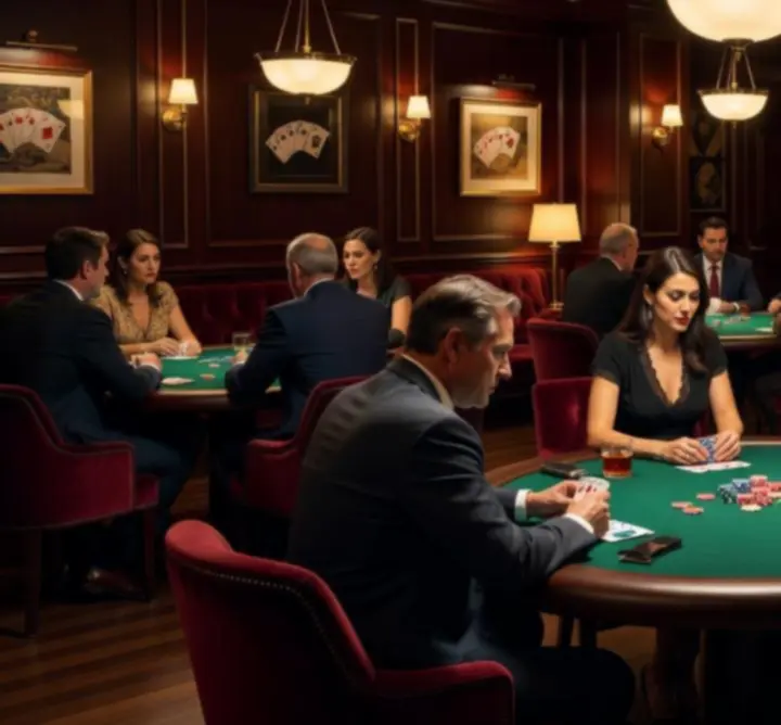 Pókerest hangulatos megvilágításban a Garden Tips Daily Lounge Poker Lounge-ban